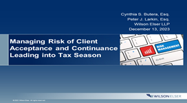 Managing Risk of Client Acceptance and Continuance Leading into Tax Season